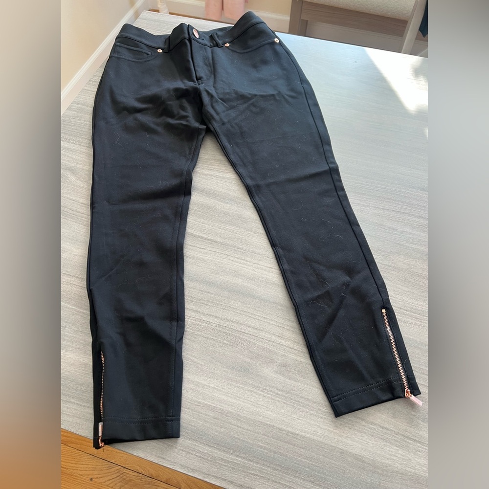 Ted Baker Stretch Ankle Trousers Classic Black With Rose Gold Accents